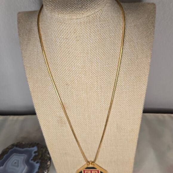 VINTAGE 1977 GIVENCHY PARIS ENAMELED RUNWAY NECKLACE - Picture 2 of 11